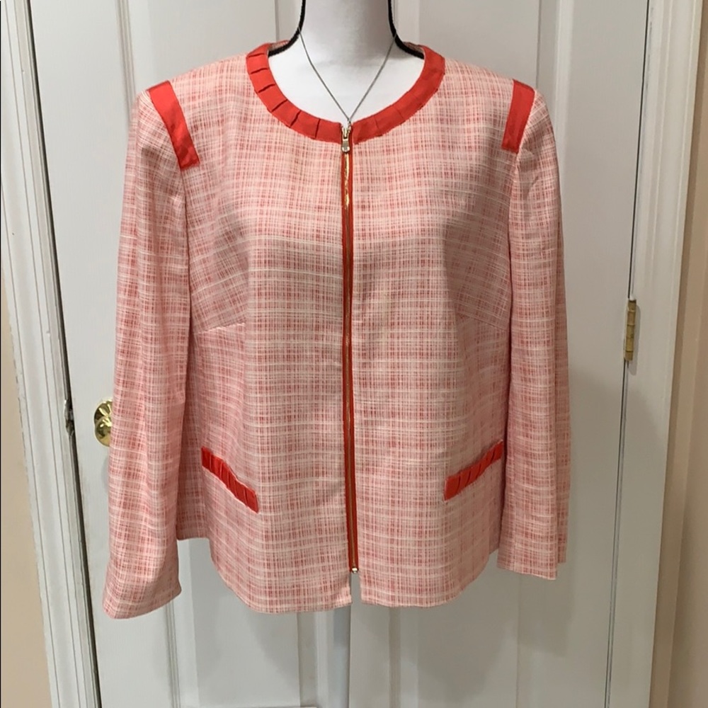 CLEARANCE Jones New York Woman coral jacket 18W